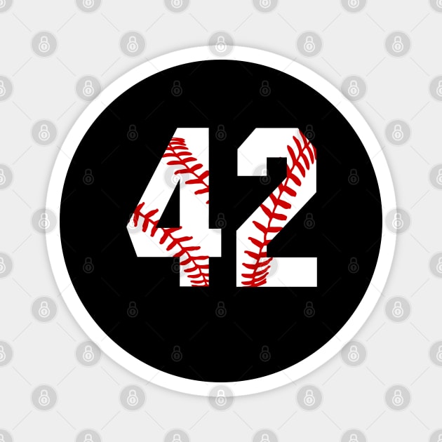 Baseball Number 42 #42 Baseball Shirt Jersey Favorite Player Biggest Fan Magnet by TeeCreations